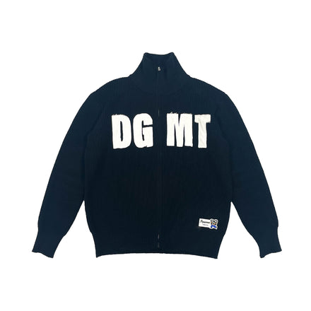 REVERSIBLE KNIT ZIP UP (BLACK)